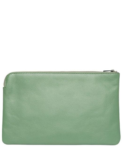 Zadig & Voltaire Green Uma Wings Grained Leather Pouch