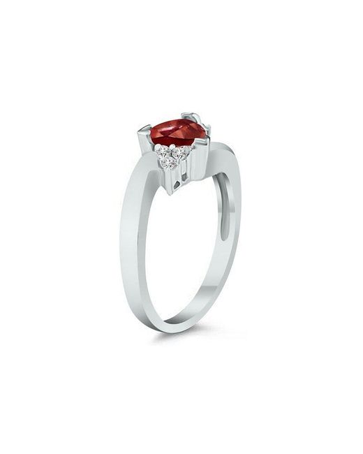 Gem Spark White 14K 0.78 Ct. Tw. Diamond & Garnet Ring