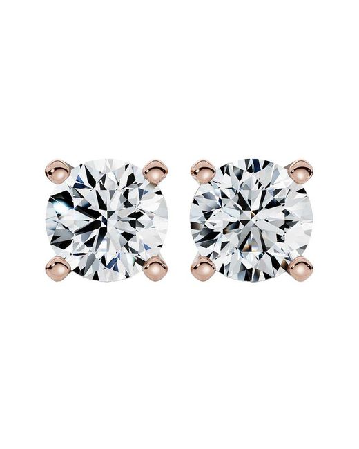 Lab Grown Diamonds White 14k Rose Gold 4.00 Ct. Tw. Lab-grown Diamond Studs