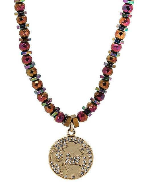 Ebru Jewelry Metallic One Of A Kind Plated Hematite Beaded Necklace