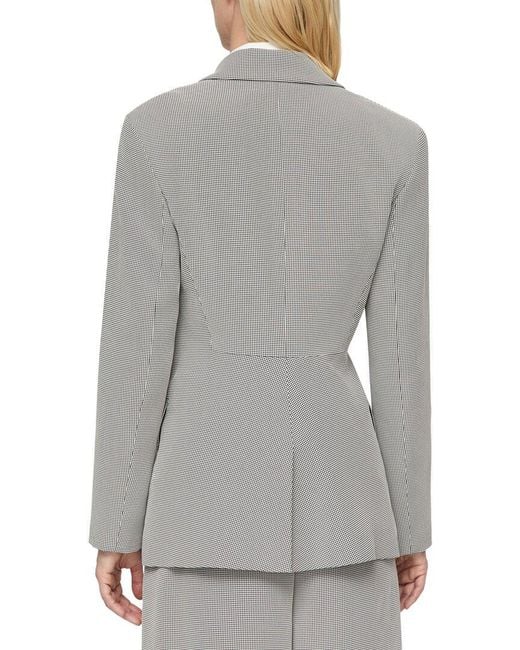 Lafayette 148 New York Gray Structured Shoulder Fitted Blazer