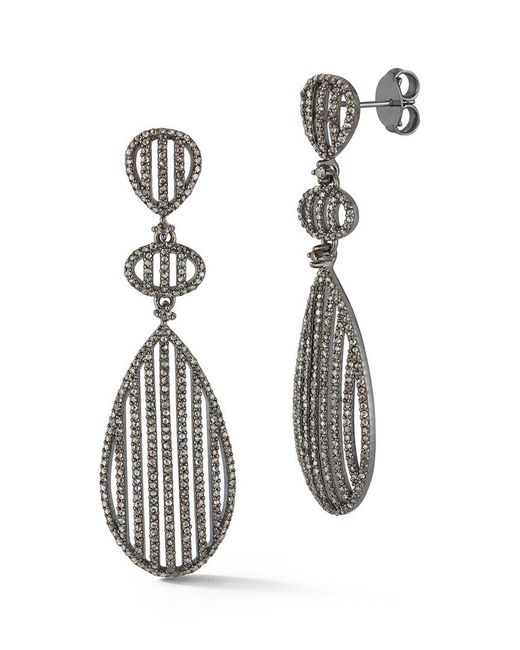 Banji Jewelry White Silver 4.10 Ct. Tw. Diamond Drop Statement Earrings