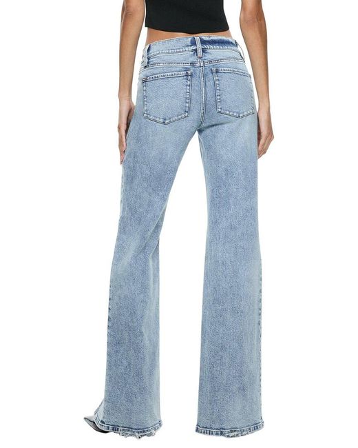 Alice + Olivia Blue Winslow Slim Fit Slit Jean