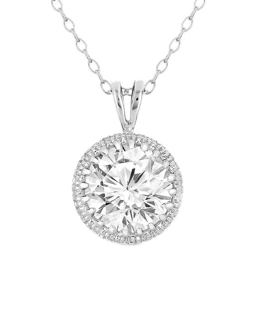 Rachel Glauber White Silver Cz Necklace