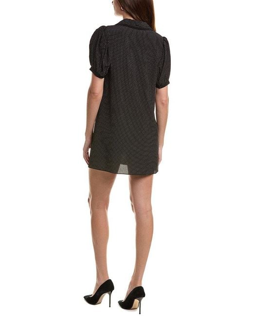 FRAME Black Frame The Polka Dot Sailor Silk Mini Dress