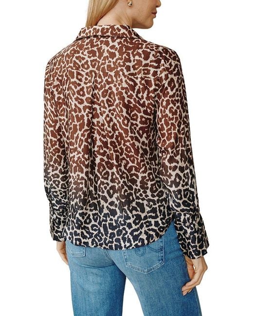Bella Dahl Blue Silk-Blend Button Down Shirt