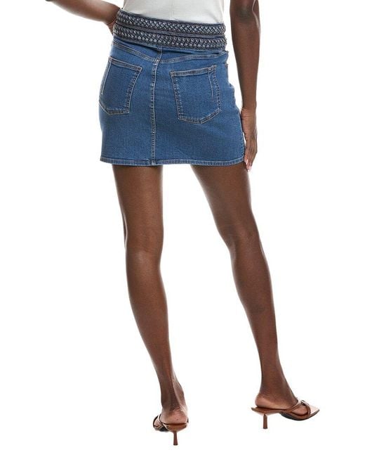 10 Crosby Derek Lam Blue Stella Braided Waist Mini Skirt