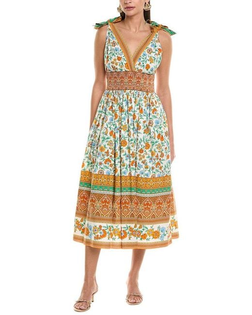 Shoshanna Yellow Bree Midi Dress