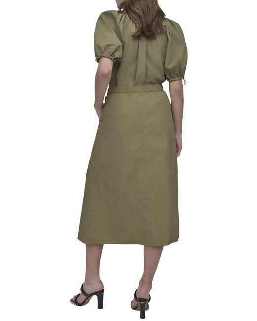 DKNY Green Woven Skirt