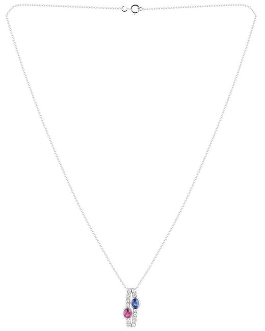 Gregg Ruth White 14K 1.35 Ct. Tw. Diamond & Sapphire And Ruby Pendant