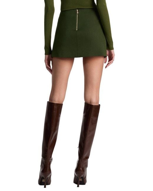 Alice + Olivia Green Rubi Low-Rise Micro Skirt