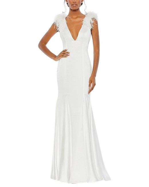 Mac Duggal White Evening Gown