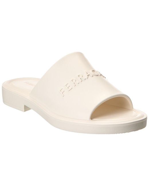 Ferragamo White Giuneva Slide for men