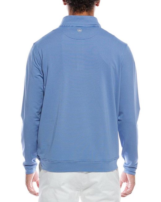 Peter Millar Blue Perth Sugar Stripe Performance 1/4-Zip Pullover for men
