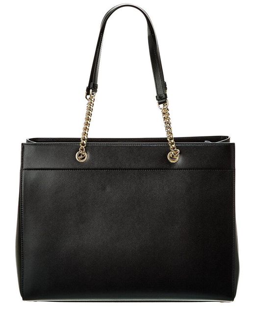 Ferragamo Black Vara Bow Double Handle Leather Tote