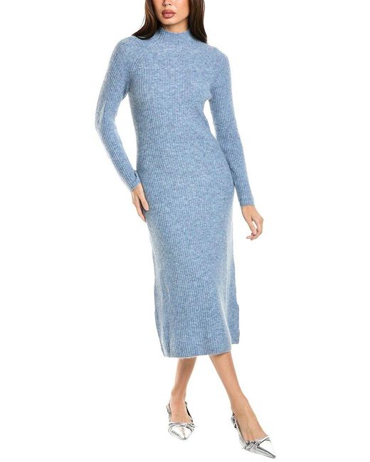 Maje Blue Wool-blend Sweaterdress