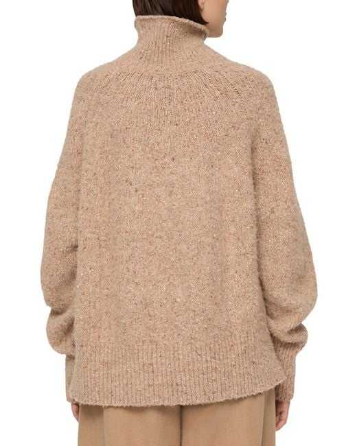 Lafayette 148 New York Natural Lofty Sunburst Raglan Sleeve Alpaca & Wool-Blend Sweater