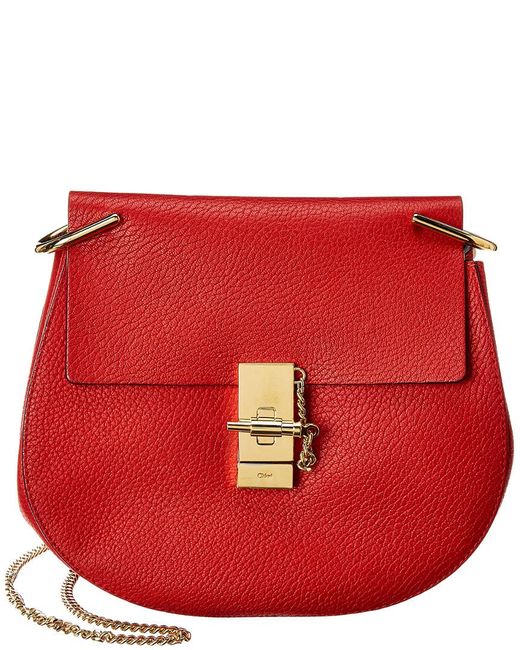 Chloé Red Drew Mini Leather Shoulder Bag