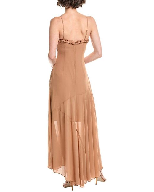 Bardot Natural Tatian Frill Trim Maxi Dress