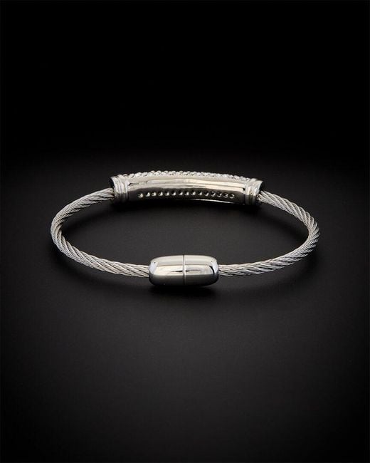 Juvell Black 18k Plated Cz Twisted Mesh Bangle Bracelet
