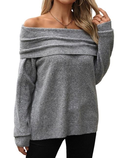 Luna Tuccini Gray Wool-Blend Sweater