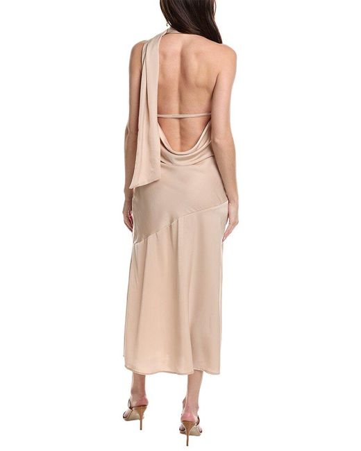 REVERIEE Natural One-Shoulder Midi Dress