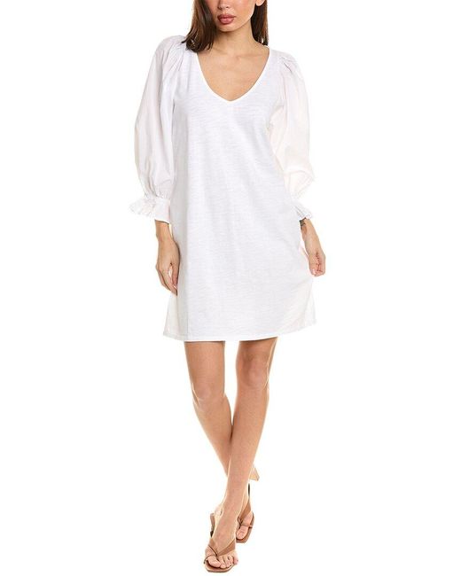 Nation Ltd White Oralia Flounce Mini Dress