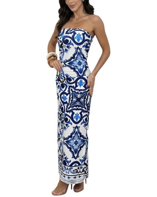 LOEY Blue Off-The-Shoulder Maxi Dress