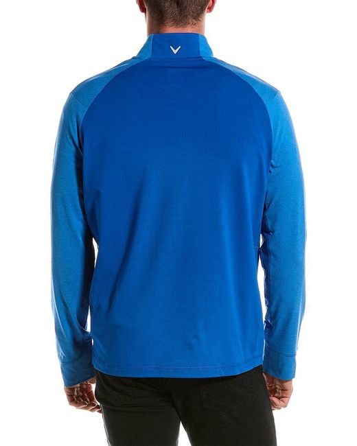 Callaway Apparel Blue Aquapel Lightweight Mixed Media 1/4-zip Pullover for men