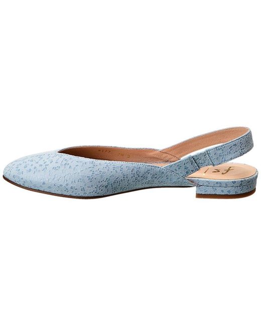 French Sole Blue Breezy Suede Slingback Flat
