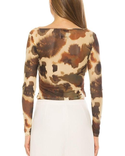 Alexia Admor White Opal Boatneck Sheer Mesh Top