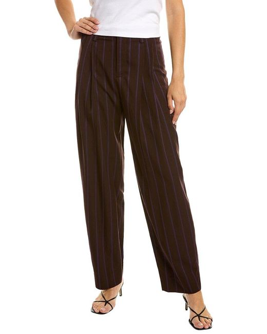 Vince Brown Pleated Wide Leg Pant