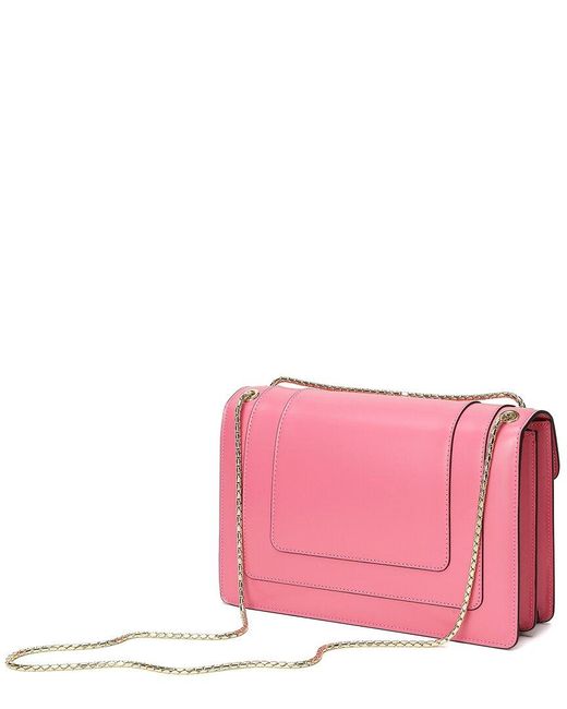 Tiffany & Fred Paris Pink Smooth Leather Foldover Shoulder Bag