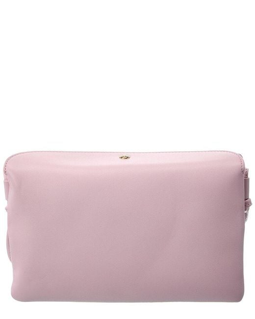 Céline Purple Trio Flap Leather Shoulder Bag