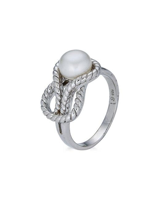 Belpearl Metallic Silver Pearl Ring