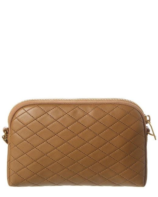 Saint Laurent Brown Gaby Zipped Quilted Leather Crossbody