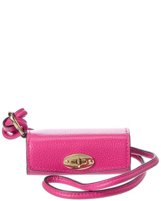 Mulberry Pink Classic Small Leather Lipstick Case