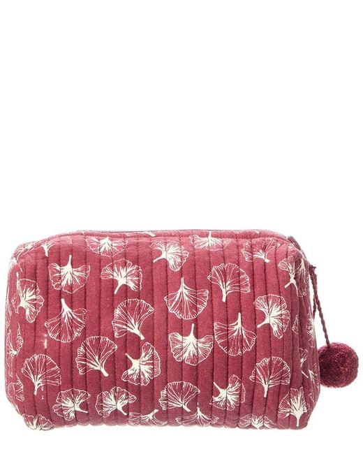 Kayu Pink Clover Mini Cotton Zip Pouch Case