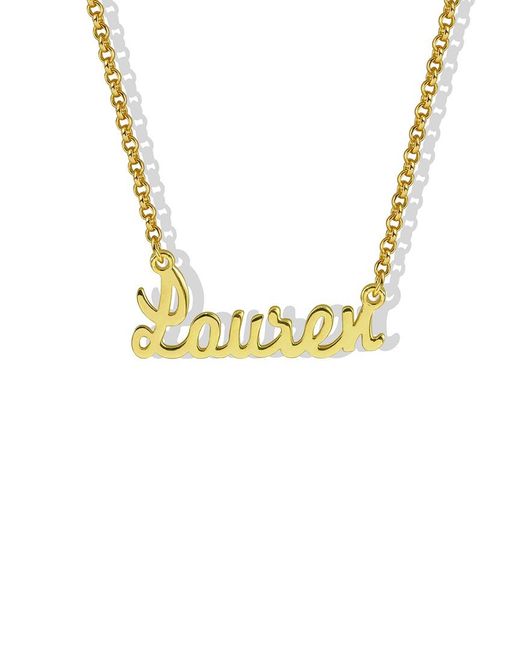 Argento Vivo Metallic 18k Over Silver Lauren Script Necklace