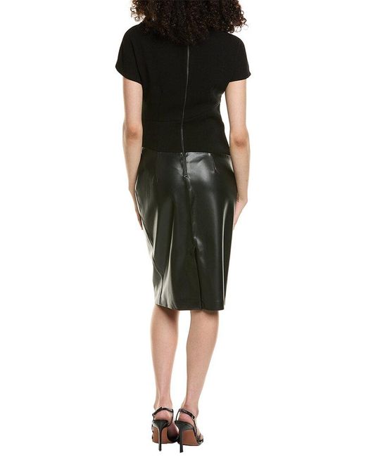 Teri Jon Black Mixed Media Sheath Dress