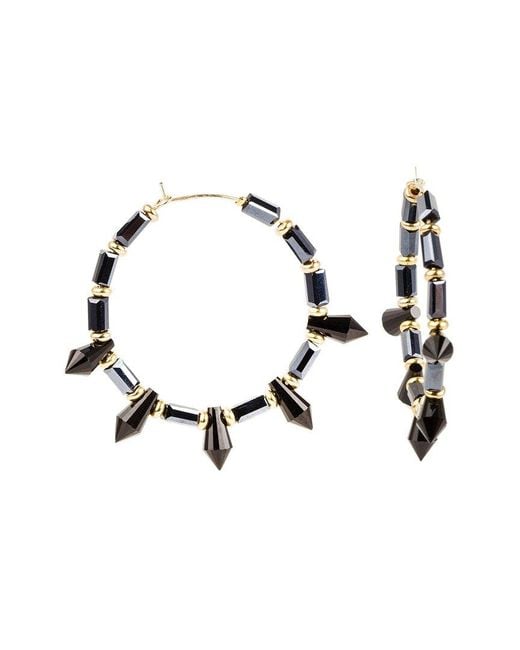 Saachi White Circular Spike Hoops