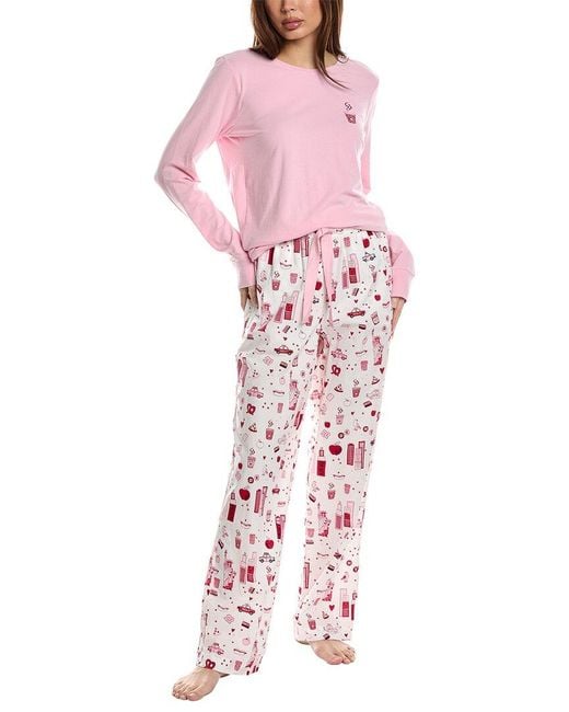 DKNY Pink 2Pc Top & Pant Sleep Set