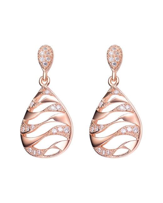 Genevive Jewelry Pink 18k Rose Gold Vermeil Earrings