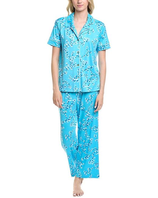Natori Blue 2pc Pajama Pant Set