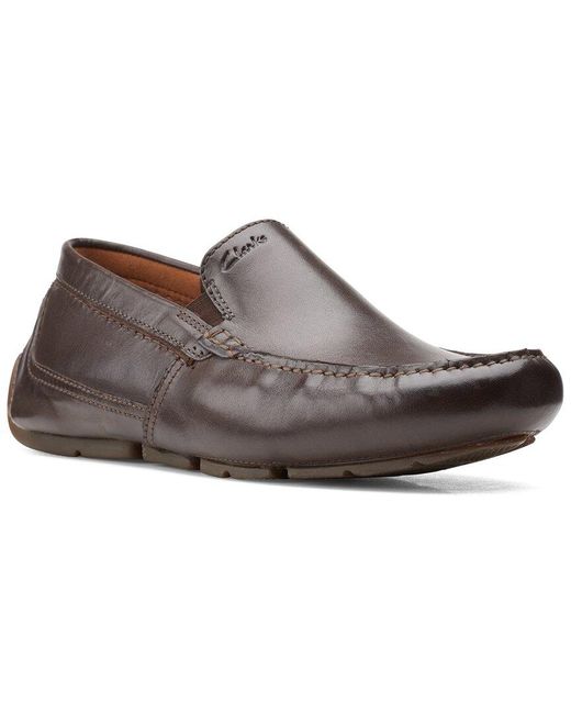 Clarks Brown Markman Plain Leather Shoe for men