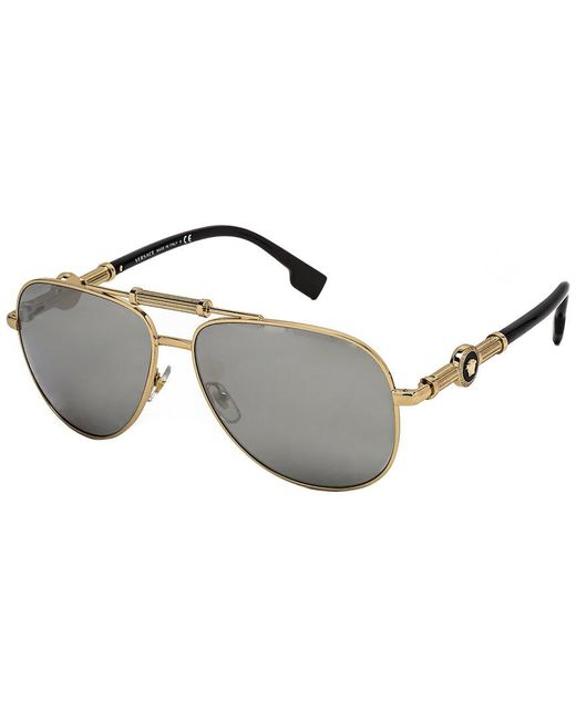Versace Metallic Ve2236 59mm Pilot Sunglasses for men