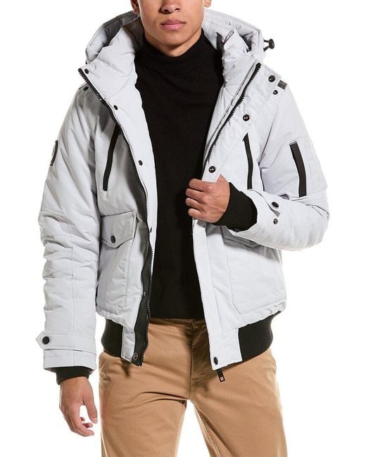 Point Zero Gray Mpro Coated Bomber Jacket for men