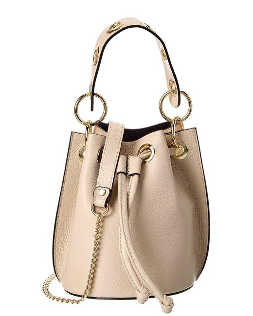 Italian Leather Natural Bucket Bag