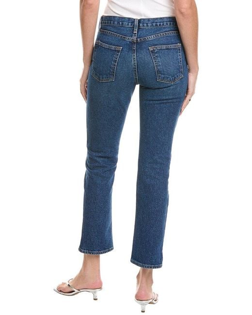 ASKK NY Blue Mid Rise Resin Straight Leg Jean
