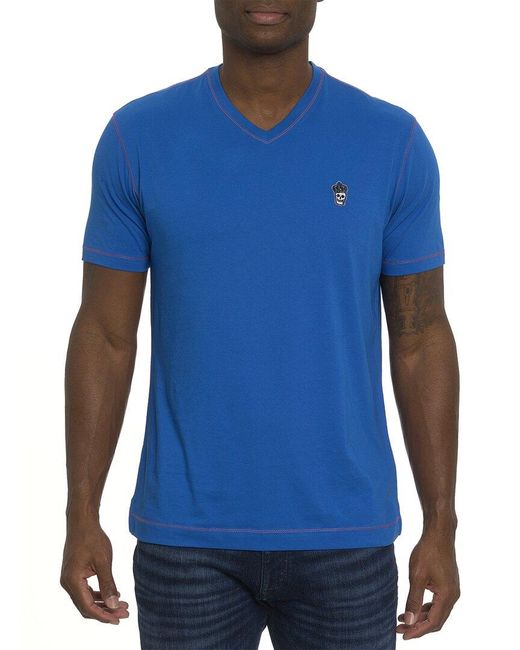 Robert Graham Blue Damien Knit T-shirt for men